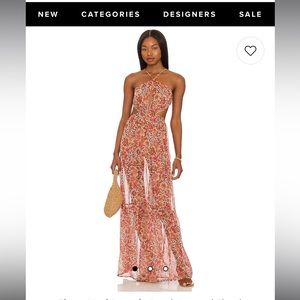 TIERRA MAXI DRESS IN PEACH LEOPARD FLORAL - 
Tularosa - Small